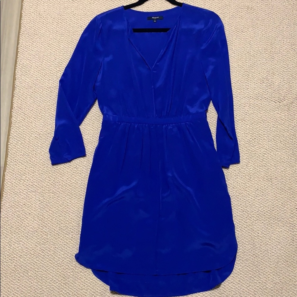 Madewell Royal Blue Mulberry Silk Dress
